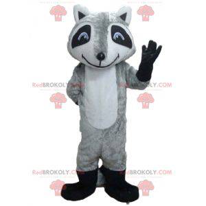 Tricolor raccoon mascot with blue eyes - Redbrokoly.com