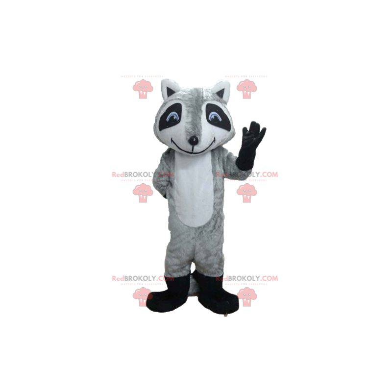 Mascota de mapache tricolor con ojos azules - Redbrokoly.com Mascota de mapache tricolor con ojos azules - Redbrokoly.com