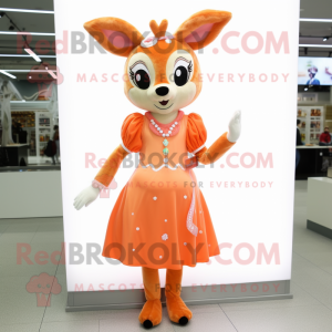 Peach Roe Deer maskot drakt...