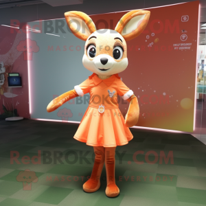 Peach Roe Deer maskot drakt...