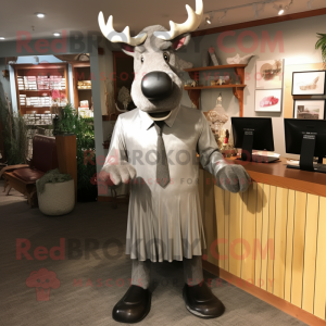 Silver Moose maskot kostym...