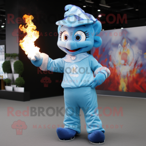 Sky Blue Fire Eater maskot...