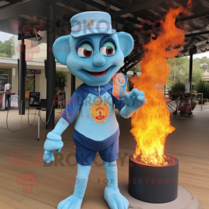 Sky Blue Fire Eater maskot...