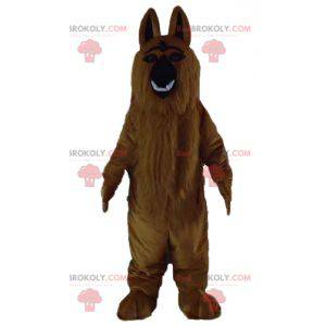 Brown dog mascot of Saint Bernard all hairy and realistic -