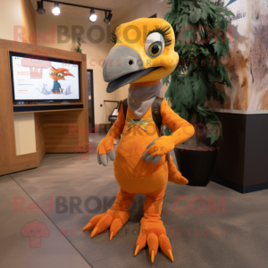 Orange Utahraptor maskot...