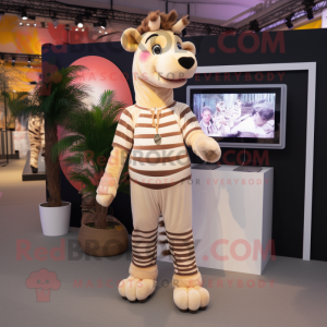 Beige Zebra mascotte...