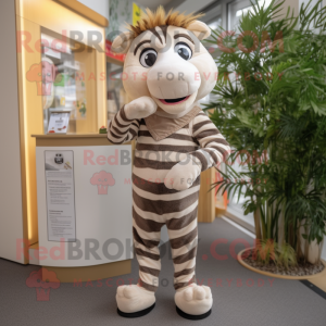 Beige Zebra mascotte...