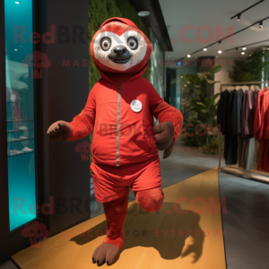 Red Sloth maskot kostume...