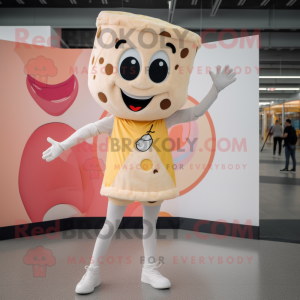 Cream Pizza Slice maskot...