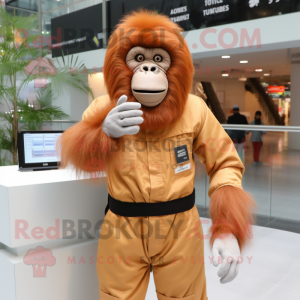 Beige orangutang maskot...