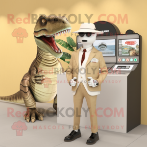 Beige Allosaurus mascotte...