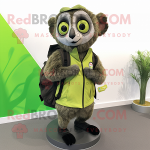 Olive Lemur maskot kostym...