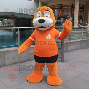 Orange Sea Lion maskot...