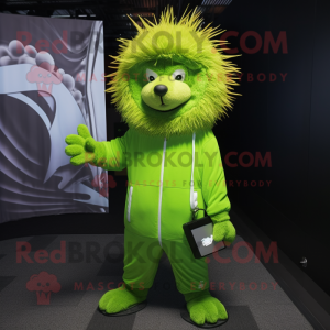 Lime Green Porcupine maskot...