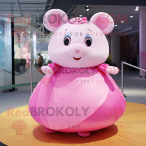 Pink hamster maskot kostume...