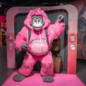 Rosa Gorilla maskot drakt...