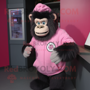 Rosa Gorilla maskot kostym...