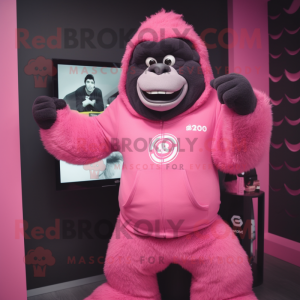 Pink Gorilla maskot kostume...