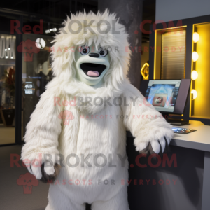 Crèmekleurige Yeti mascotte...