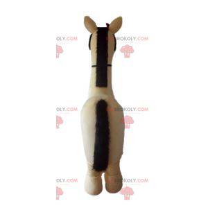 Mascotte grande cavallo beige e marrone molto realistica -