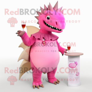 Pink Stegosaurus maskot...