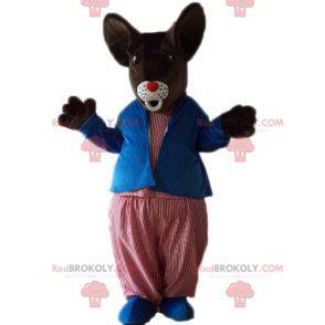 Mascot big brown rat mouse in colorful outfit - Redbrokoly.com