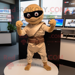 Tan Ninja mascotte kostuum...