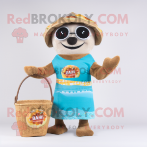 nan Bagels mascot costume character dressed with a Swimwear and Wallets