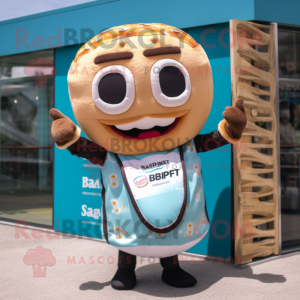 nan Bagels mascot costume character dressed with a Swimwear and Wallets