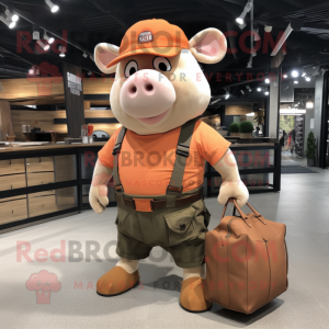 Rust Pig mascotte kostuum...