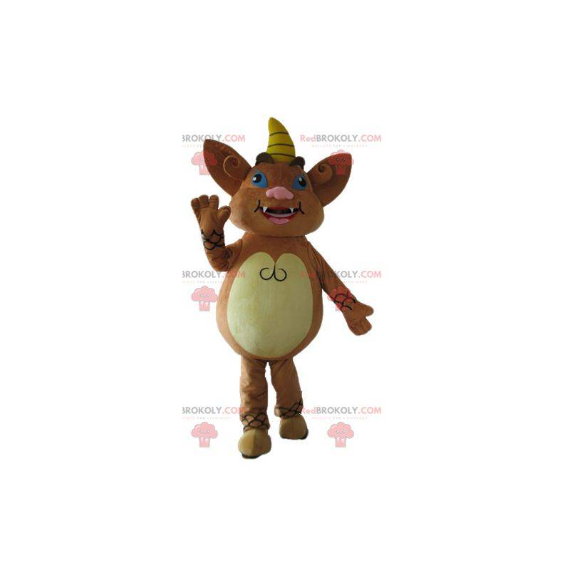 Little monster gnome brown creature mascot - Redbrokoly.com