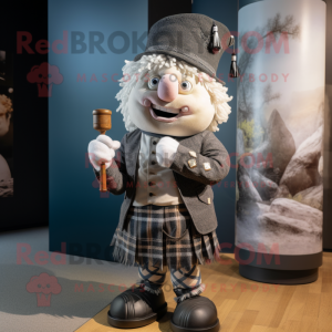 Grå säckpipa maskot kostym...