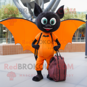 Orange Bat mascotte kostuum...