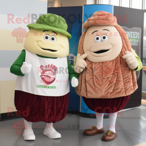 Cream Corned Beef And Cabbage mascot costume character dressed with a Sweater and Cufflinks