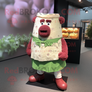 Cream Corned Beef And Cabbage mascot costume character dressed with a Sweater and Cufflinks