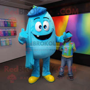 Cyan Rainbow maskot kostume...