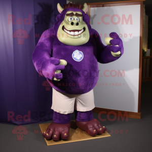 Paarse Ogre mascotte...