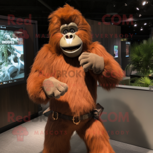 Brun orangutang maskot...