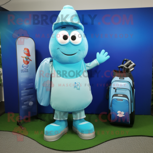 Cyaan golftas mascotte...