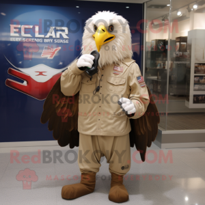 Beige Bald Eagle mascotte...