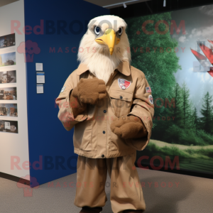 Beige Bald Eagle maskot...