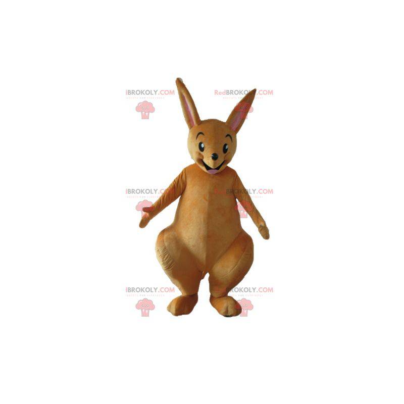 Velmi vtipný a usměvavý hnědý klokan maskot - Redbrokoly.com Velmi vtipný a usměvavý hnědý klokan maskot - Redbrokoly.com