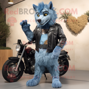 Sky Blue Werewolf mascotte...