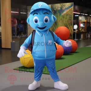 Cyan jonglere maskot...