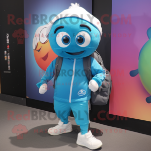 Cyan jonglere maskot...