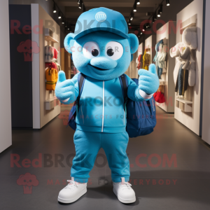 Cyan jonglere maskot...