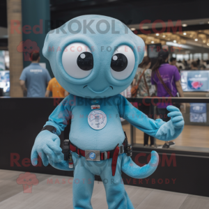 Sky Blue Octopus mascotte...