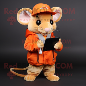Orange Rat mascotte kostuum...