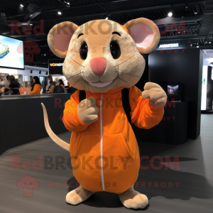 Orange Rat mascotte kostuum...