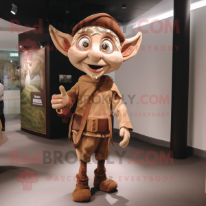 Brown Elf mascotte kostuum...